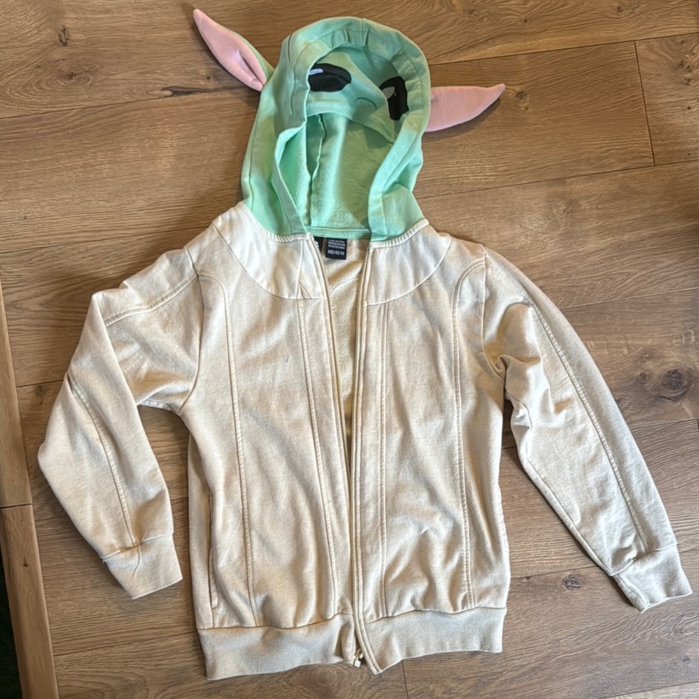 StarWars baby Yoda Kids Cream Jacket with Green Hood and ears